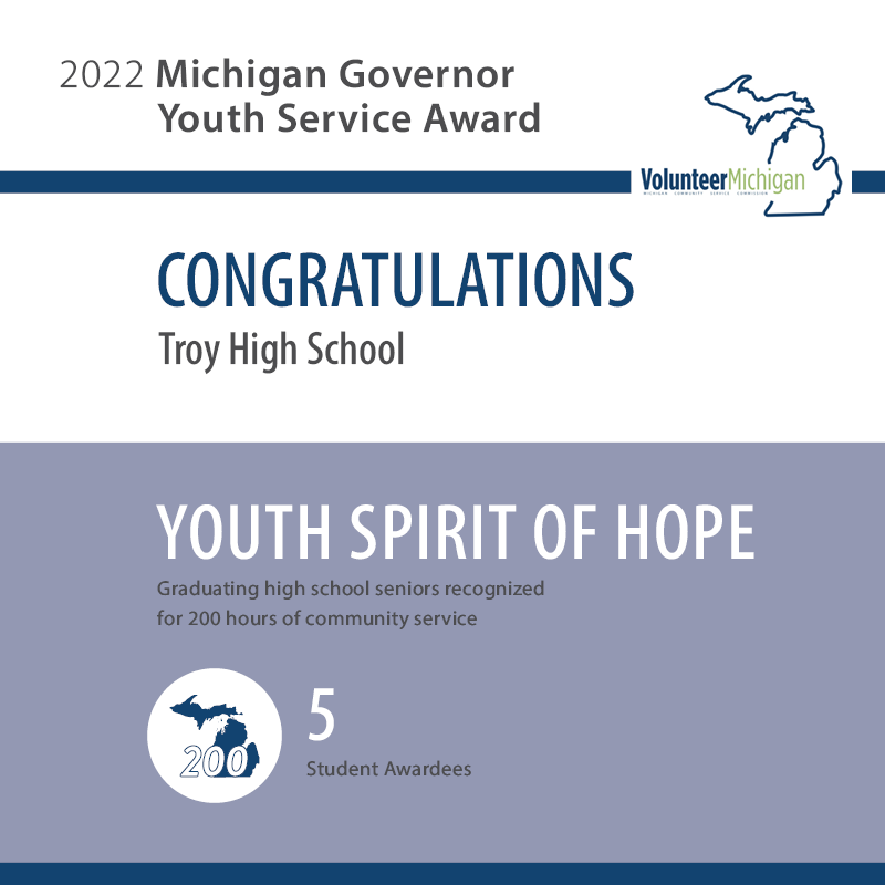 2021-22 Michigan Governor Youth Service Awards