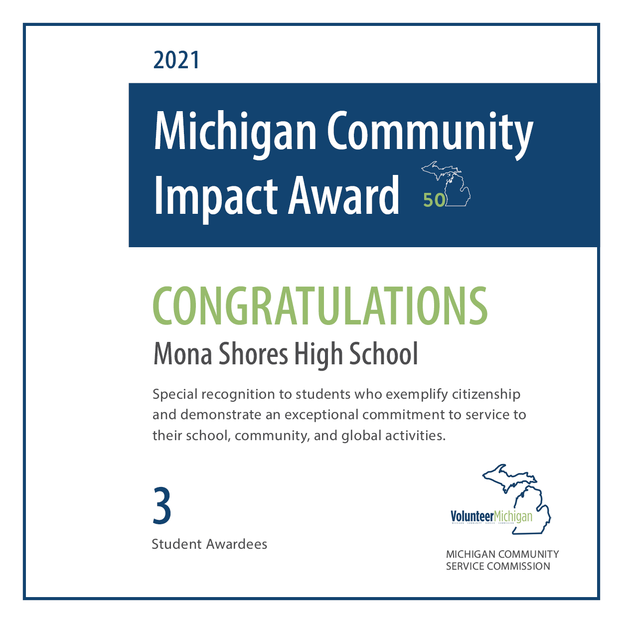 2020-21 Michigan Community Impact Award