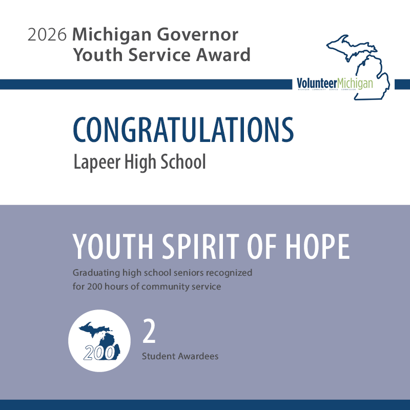 2025-26 Michigan Governor Youth Service Awards